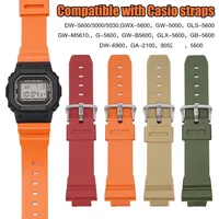 2025Watch Band for Casio GSHOCK DW6900 DW5600/5000/5030 GWM5610 GA-2100 Replacement Men Silicone Resin Strap Wrist Bracelet 16mm