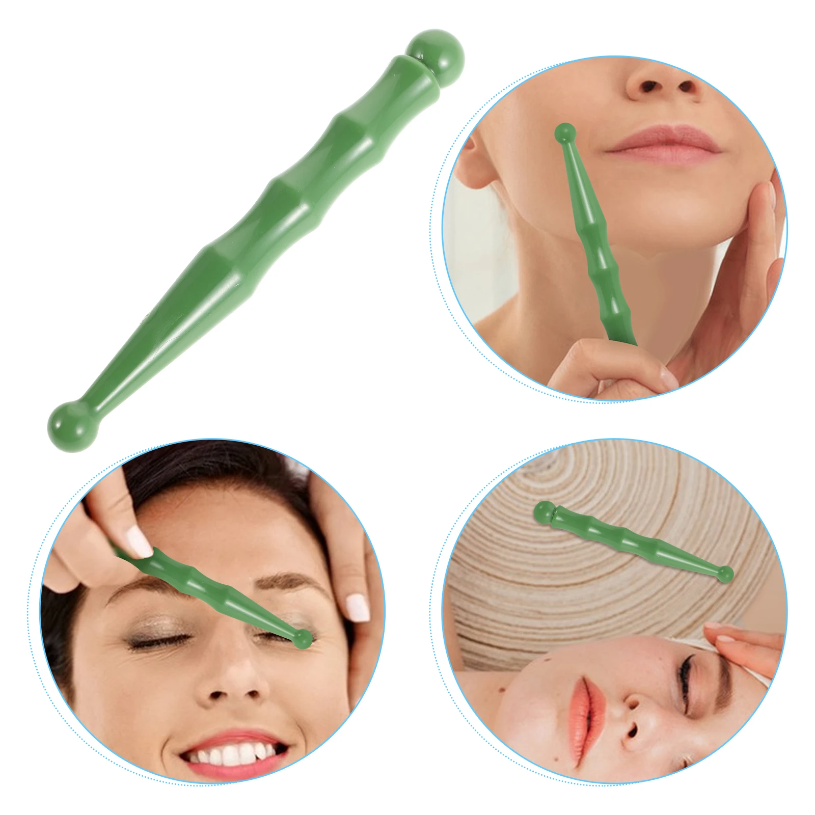 

Bamboo Massage Tool Acupressure Pen Point Massager Stick Manual Tools Facial Reflexology Green Resin Eye Relaxation Foot Massage