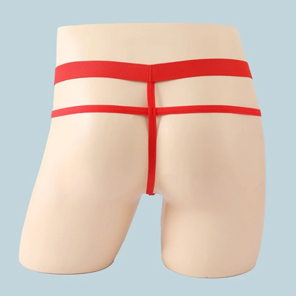 Men Adult Underwear Femboy Bulge Pouch Fishnet Transparent G-String Solid Hip-Baring Thongs Sexy Accessories Hot Men's Panties