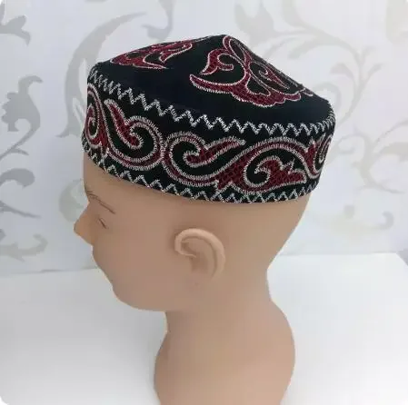 Kazakh Hat Xinjiang Embroidered Hat Uyghur Handmade Cross Embroidered Hat