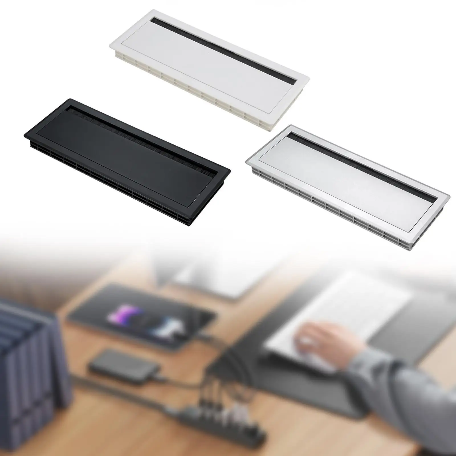 

Cable Management Box Lid Multifunctional Cord Hider Box Lid Aluminum Alloy Dustproof Cover Box Cover for Office Desk Computer