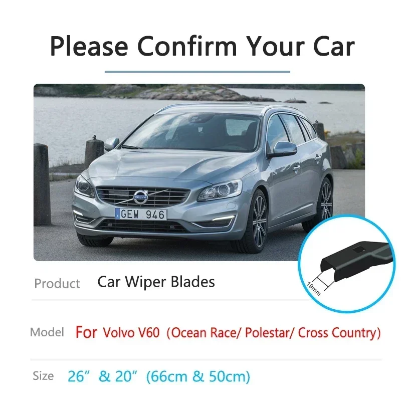 Untuk Volvo V60 2011 ~ 2018 Ocean Race Polestar Cross Country kaca depan Aksesori kaca depan mobil 2012 2013 2014 bilah Wiper depan