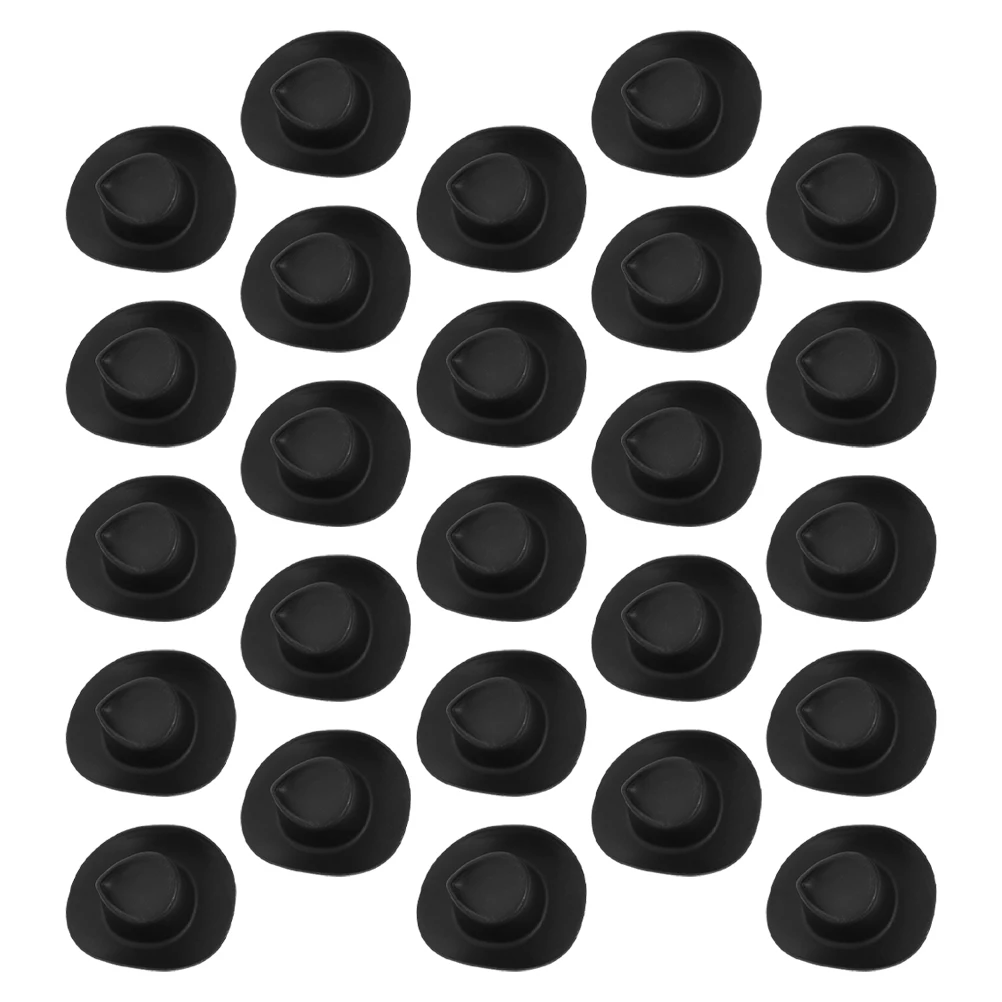 30 Stück Mini-Hut aus Kunststoff, kleine Hüte zum Basteln, Hüte, Bastel-Requisite, winziges Cowgirl-Zubehör, kleine Kappe, Dekorationen