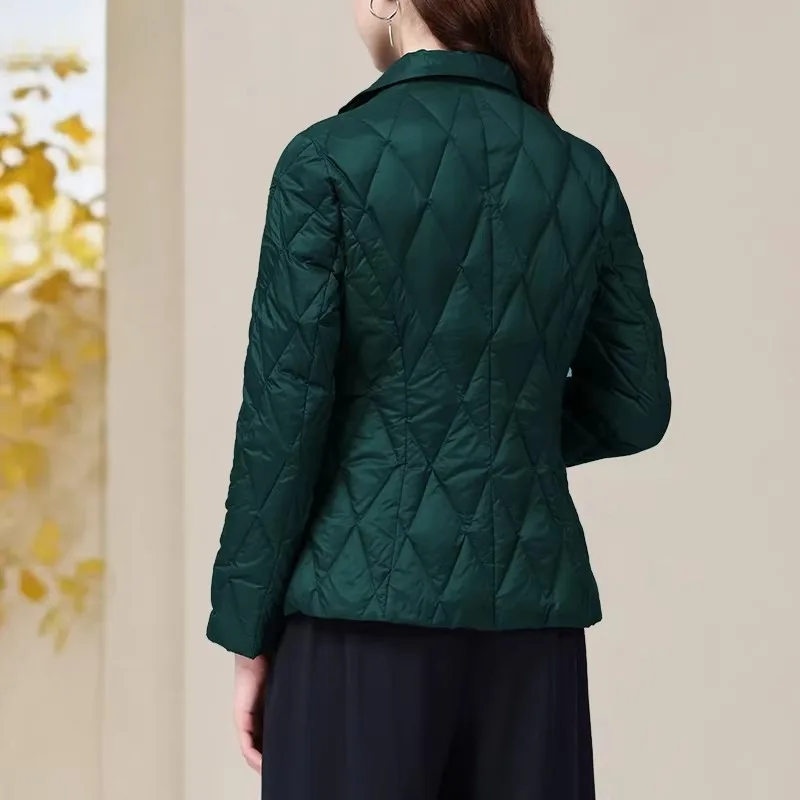 Doudoune matelassurera en duvet de canard blanc pour femme, haut court mince, manteau matelassé léger, veste décontractée coréenne, mode d\'hiver