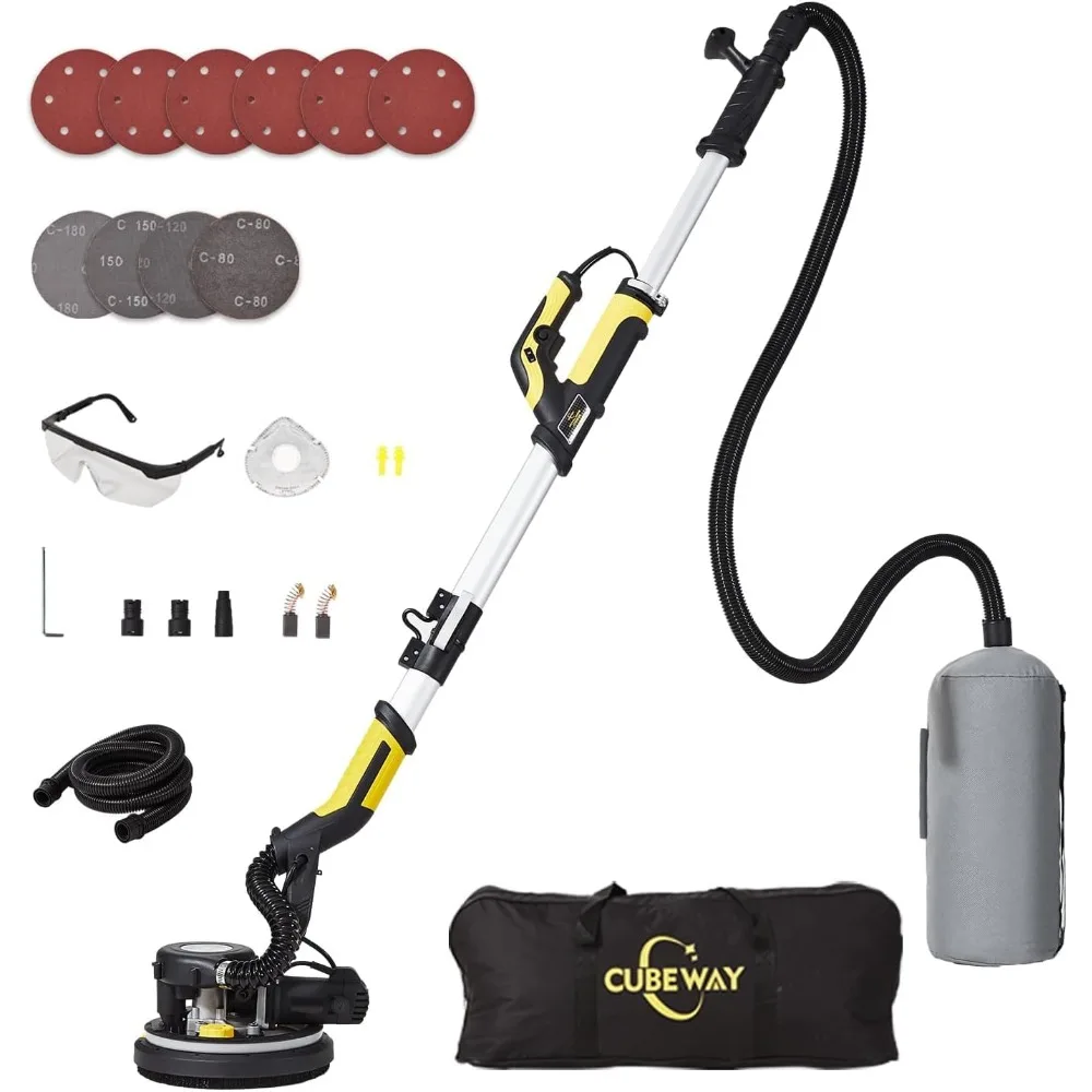 

Drywall Sander with Vacuum Attachment, 780W 6.5A Popcorn Ceiling Removal Tool Machine, Auto Dust Absorption, 7 Variable Speed, L