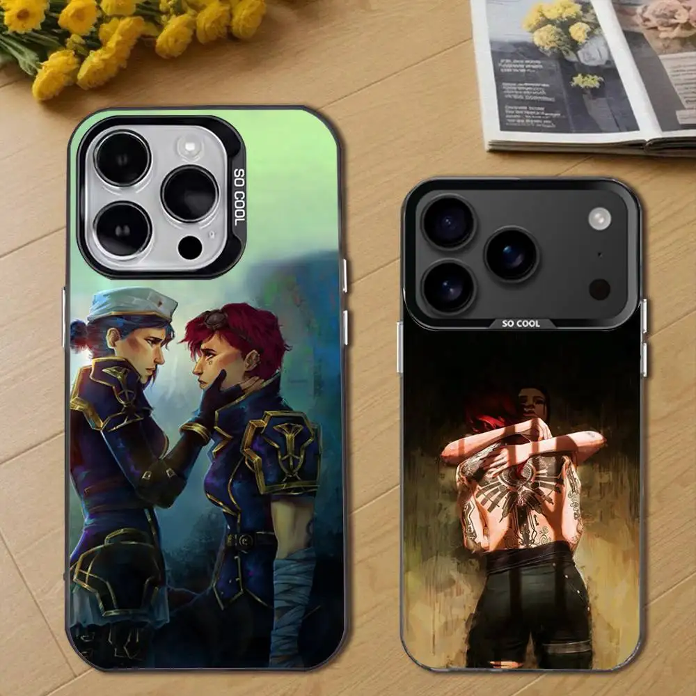 

CaitVi Caitlyn and Vi Phone Case For iPhone 17,16,15,14,13,12,11,Pro,Max,Plus,E,Air,Mini Black Tpu Cover