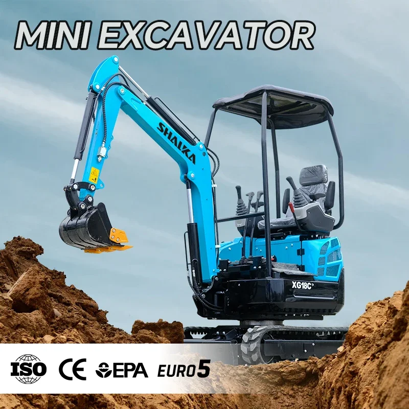 حار بيع حفارة صغيرة 1 طن 1.2 طن مخصص محرك كوبوتا 1.5 طن 1.8 طن حفارة مجنزرة EURO 5 EPA محرك حفارة