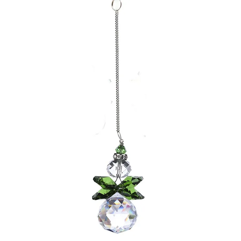 Colgante De Cristal Ángel Guardián Con Efecto Arcoíris | Suncatcher De Prismas K9 Para Ventana | Decoración Luminosa Para Hogar Y Jardín