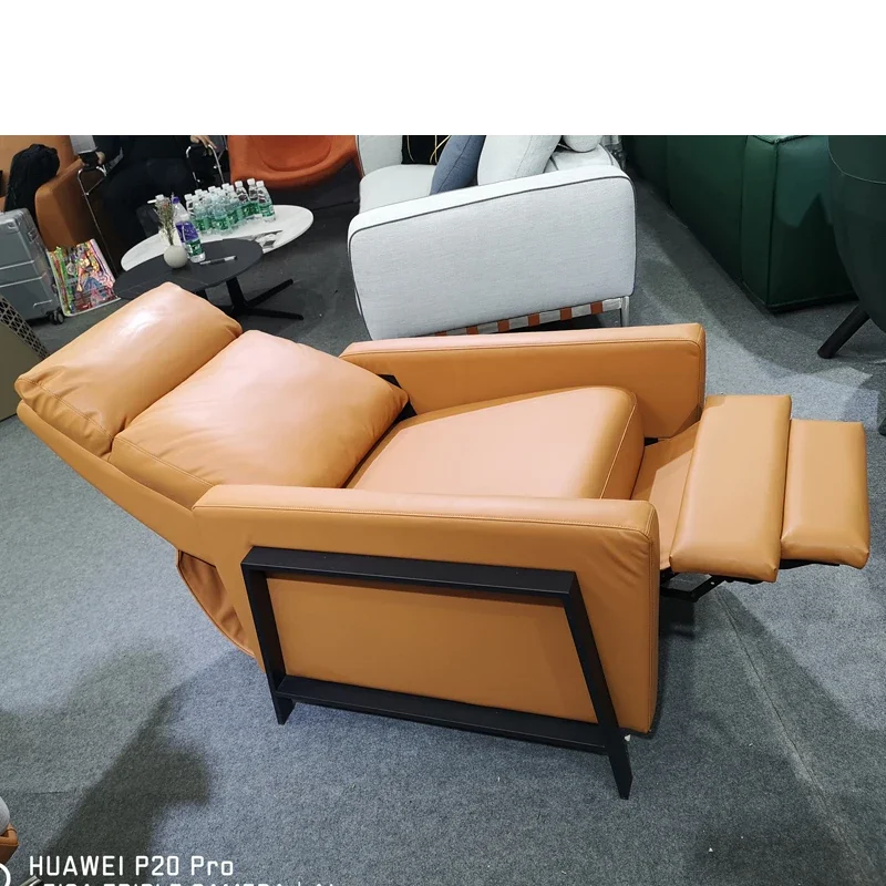 Modern single sofa bed leather sofa recliner office lunch break hospital accompany sofa