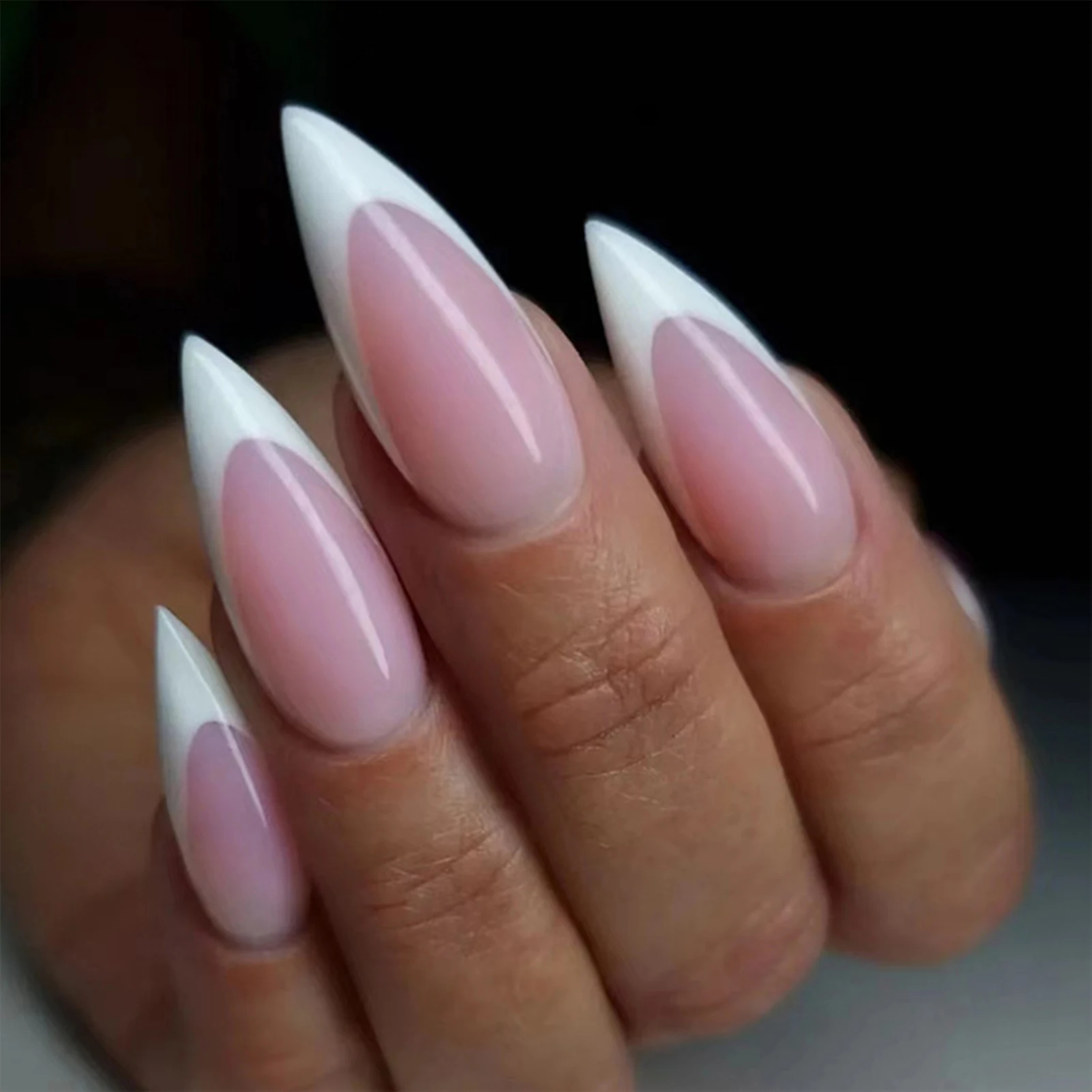 Solid Color Pink False Nails Environment-friendly Acrylic Nails for Impressive Professional Results