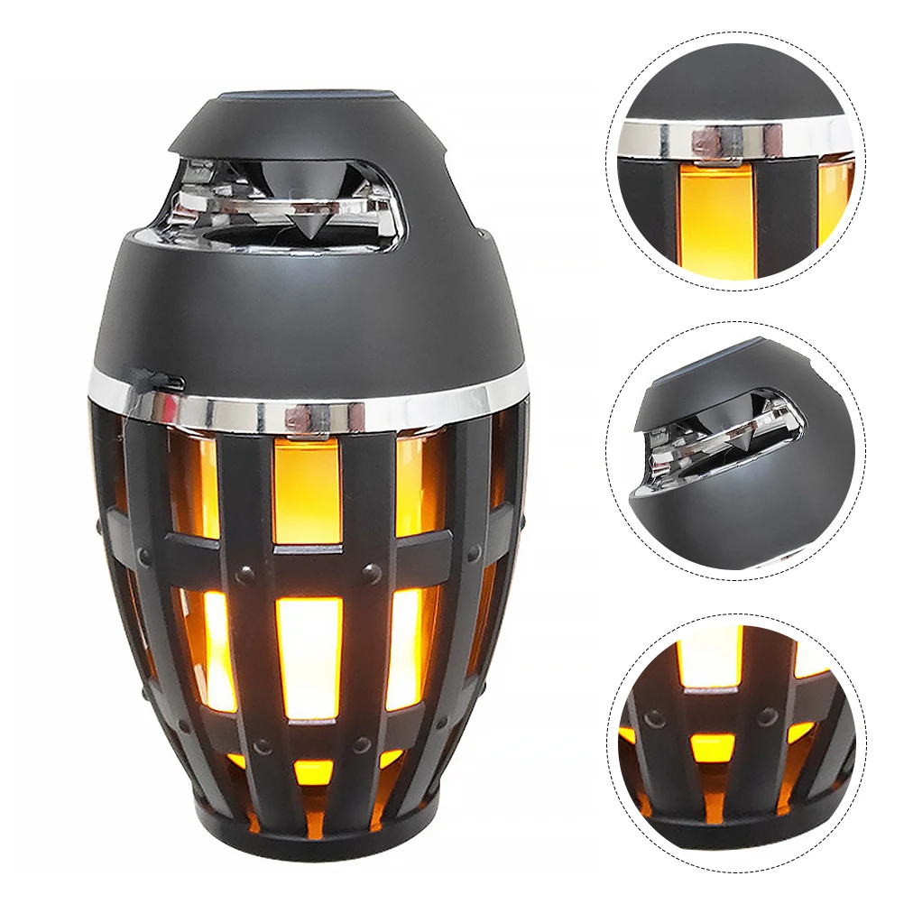 

Flame Lamp Speaker 2000mAh Portable Wireless Vertical Stripes Sound Quality Music Call Speaker