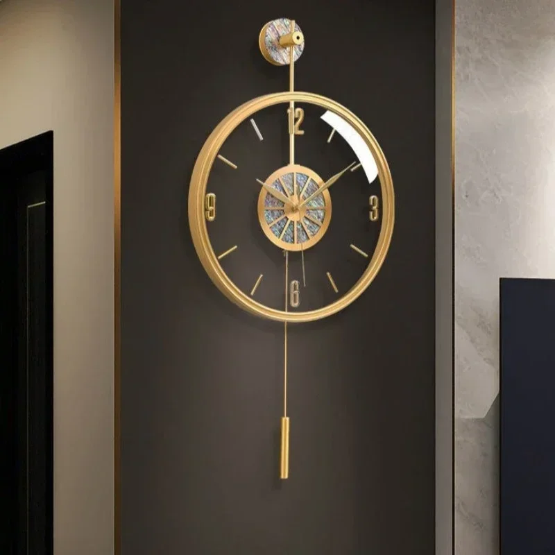 Alloy Case Modern Luxury Wall Clocks Living Room Aesthetic Silent Quartz Wall Clocks Nordic Creative Bedroom Home Decorations