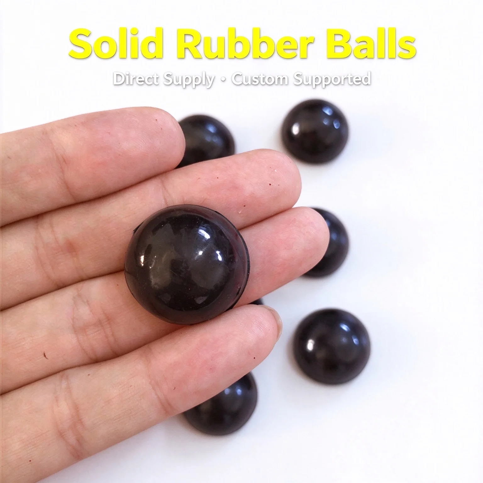 Solid Rubber Half Ball, Black, 4-80mm Diameter, Solid Hemisphere Pad for Bumper Shock Absorption Anti-slip Protective Use