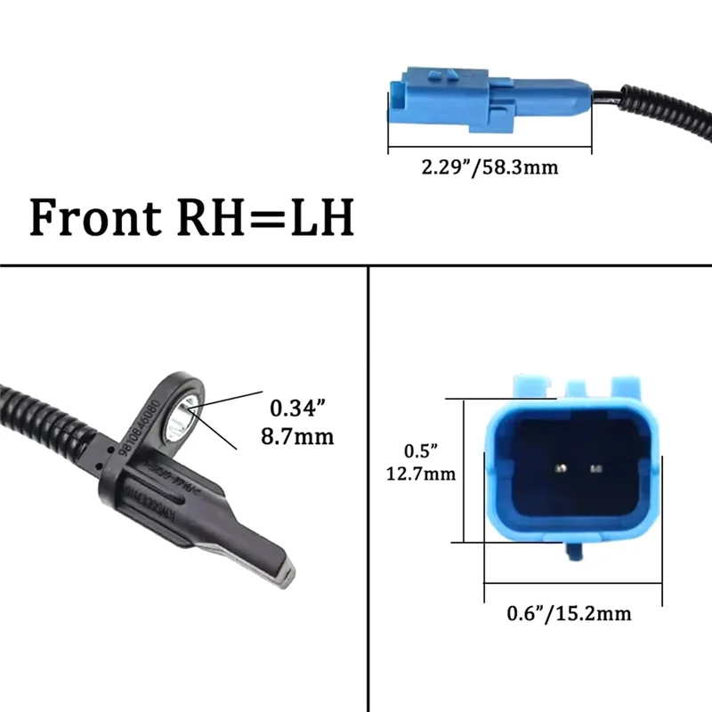 A04E-Front Rear ABS Speed Sensor For Citroen C-Elysee C3 DS3 207 208 301 2008 9655067880 9665592380 4545J9 4545J8 6