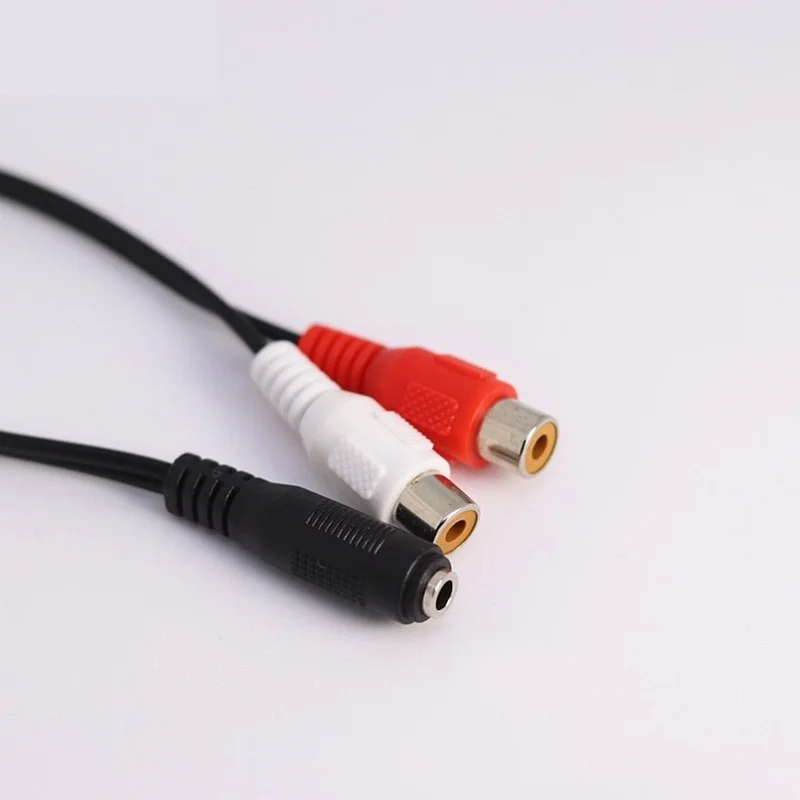 Universal 3.5mm Stereo Audio Female Connector Jack To 2 RCA Female Socket To Headphone 3.5 Y Adapter Cable Q1