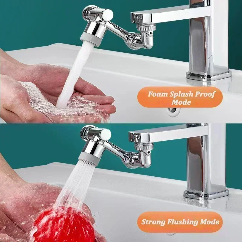 Rotatable Multifunctional Extension Faucet Aerator 1080 Degree Swivel Robotic Arm Water Filter Bubbler Sink Fit 주방수전