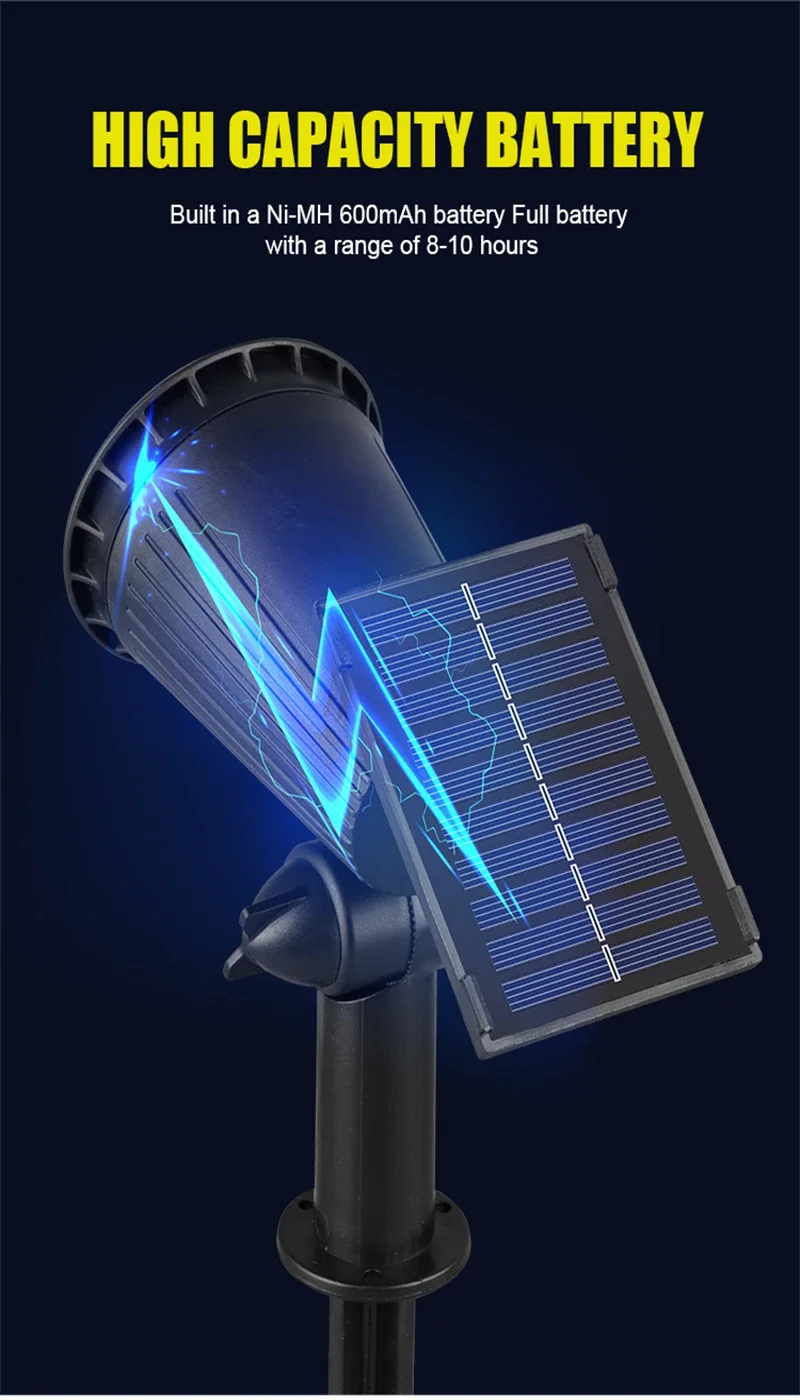 Solar Landscape Lights 9LED Adjustable In-Ground Wall Spotlight IP65 Waterproof Outdoor Lighting for Garden Yard Pathway 1-4Pcs