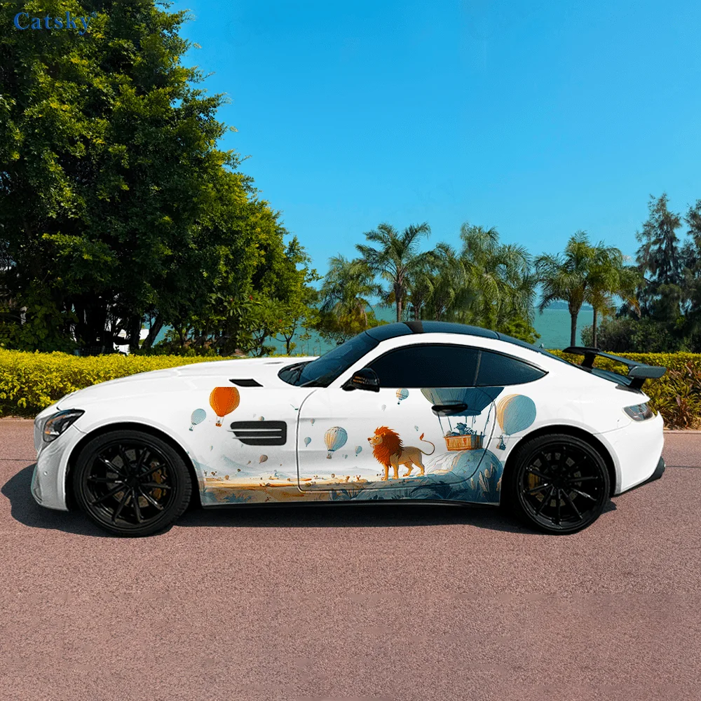 

Lion Overlook Hot Air Balloon Car Vinyl Wraps Decal Selfadhesive PVC Sticker Suitable for Trucks SUV Decor Auto Accessories Gift