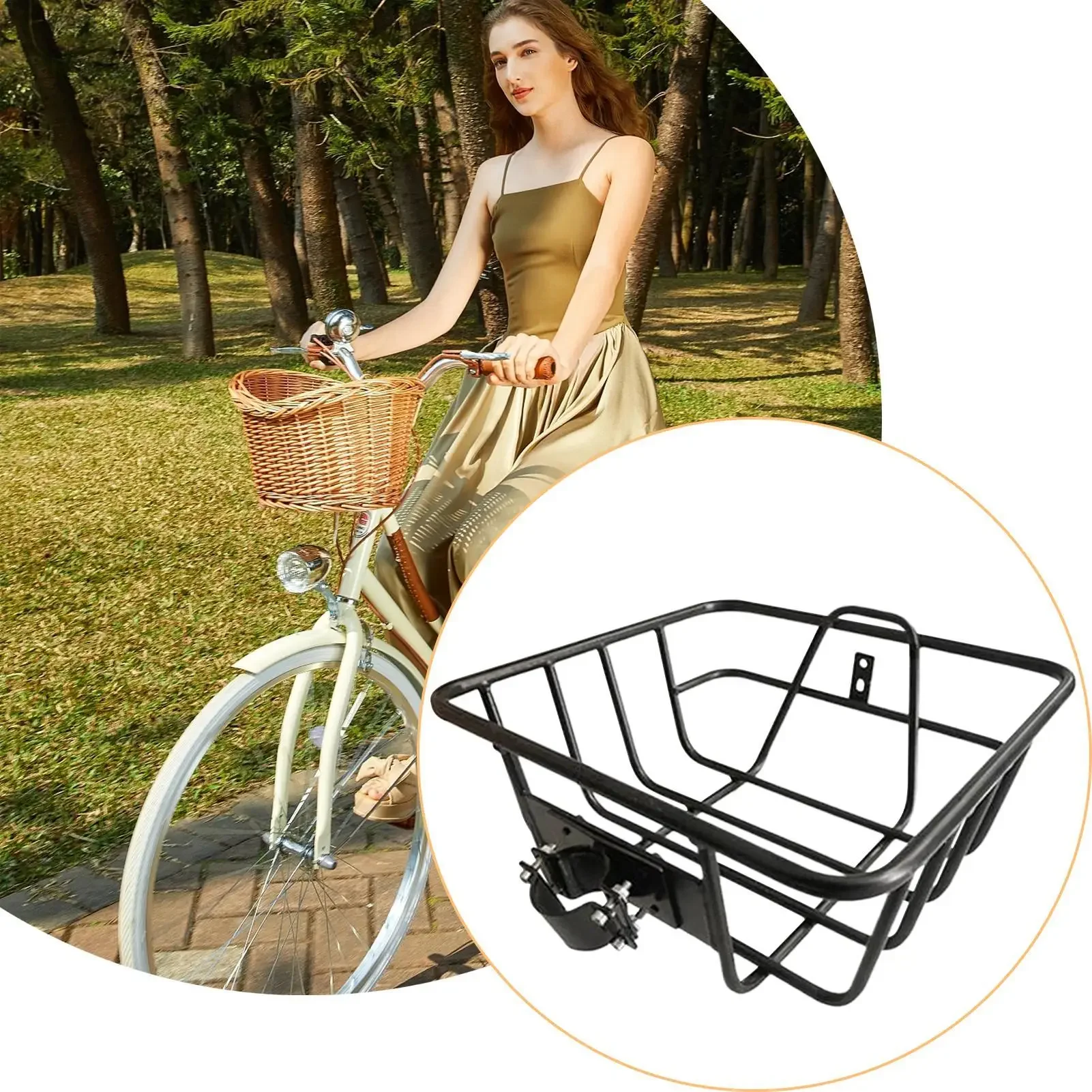 Electric Scooter Basket Bike Front Basket Metal Mountain Bikes Basket Carrier Front Bike Luggage Rack Cycling Bike Accessory