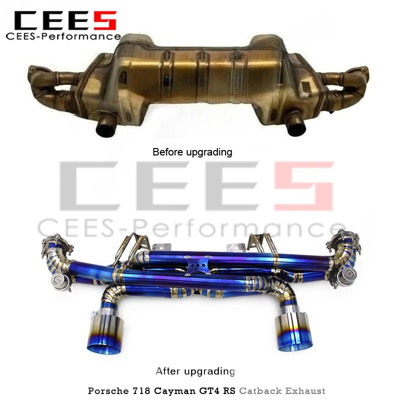 

cees Valved Catback Exhaust System for Porsche 718 Cayman GT4 RS 4.0L 2020-2022 Upgrade Lightweight Performance Exhaust