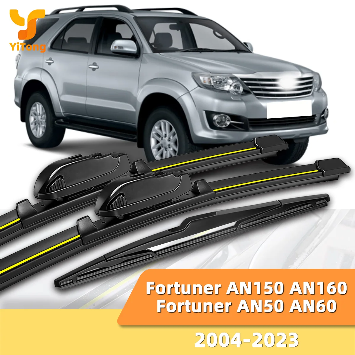 Yitong Geeignet für Toyota Fortuner AN150 AN160/AN50 AN60 2004-2023 Front- und Heckscheibenwischer Langlebiges Zubehör 2015