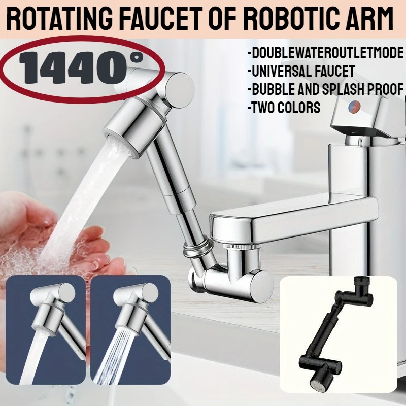 

Retractable Universal 1440°Rotation Faucet Extender 2 Water Flow Mode Splash-proof Bubbler Faucet Filter Nozzle Tap Saving Water
