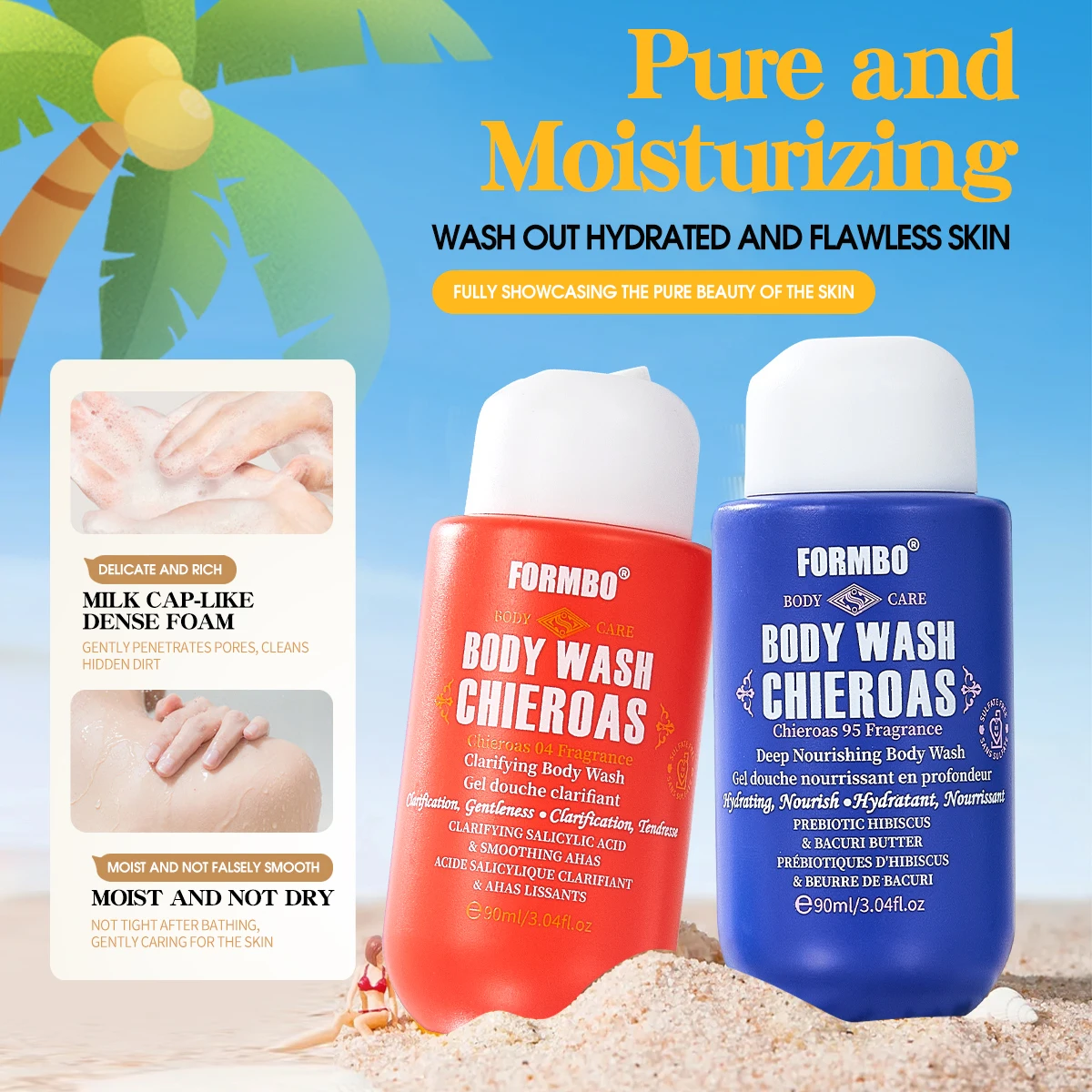 Portable Body Fragrance Care Travel Set Shower Gel & Body Butter Kit Moisturizing Nourishing Skin Scented Body Wash Kit With Sto