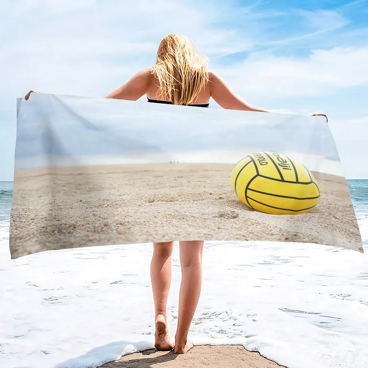 

Volleyball Beach Towel,Quick Dry Beach Towel Microfiber Sand Free Beach Towel Oversized Absorbent for Pool Swimming Bathroom