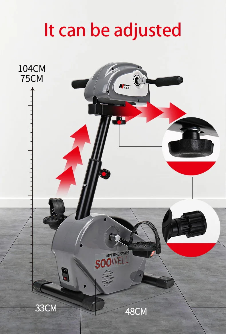 New Electronic Motorized Arm and Leg Physical Therapy Bike Pedal Exerciser Rehabilitation Exercise Bike for Elderly With Base