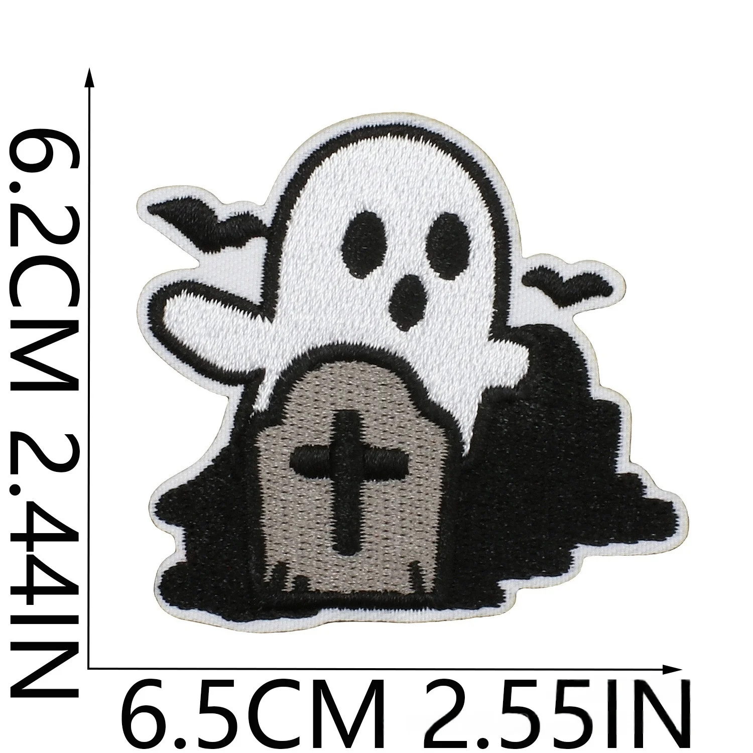 Naszywka z haftem nietoperza-ducha, naklejka z haftem ducha śmierci, naszywka do dekoracji ubrań, naszywka z haftem kota-ducha na komputer.