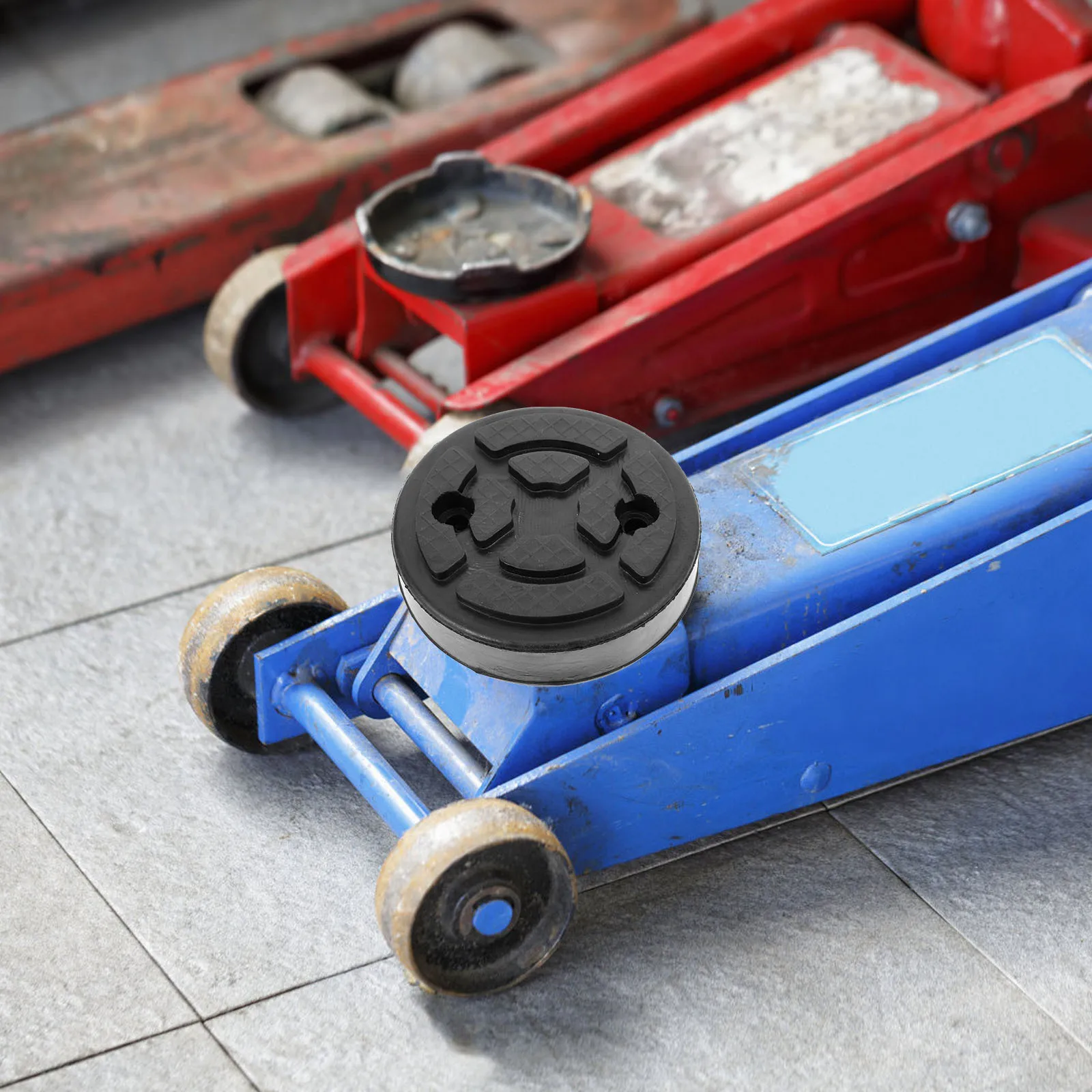 

4Pcs Reusable Round Rubber Jack Pads Strong Load Bearing Lifter Pad for Floor Jack Rv Trailer Pinch Weld Protection