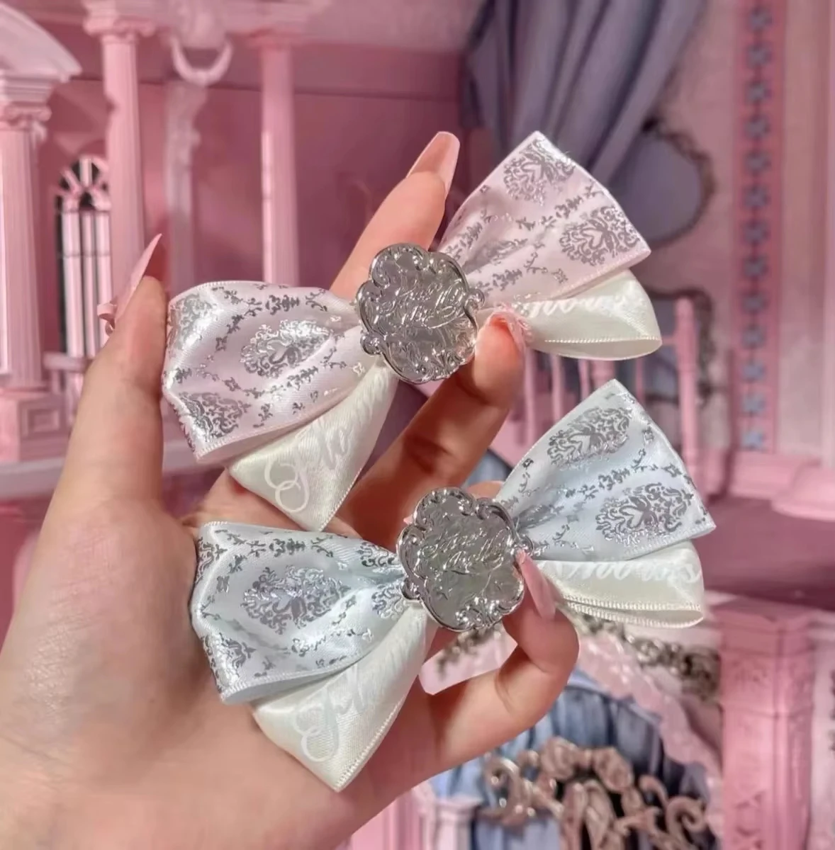 

Flower Knows Swan Ballet Hairpin Double Color Hairclip Princess Style Hair Ornament Milk Powder Milk Blue Cute and Sweet