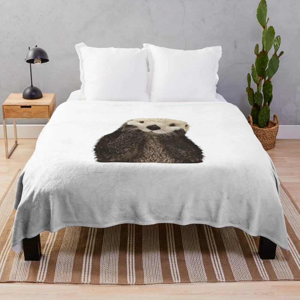 Otter Throw Blanket Retro Blankets