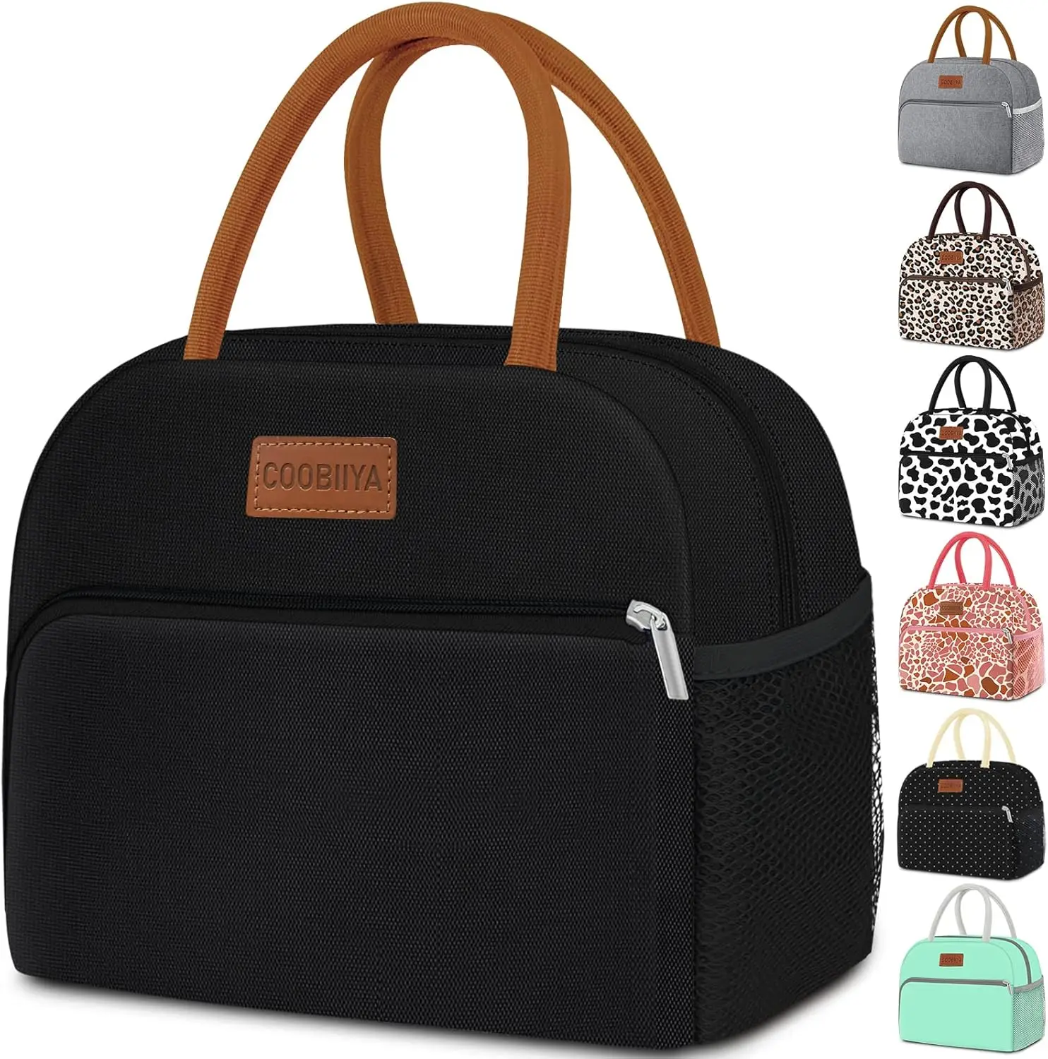 

Insulated Lunch Bag for Men Women, Leakproof Cooler Tote 10L, Reusable Lunch Pail for Work Travel Office, Black