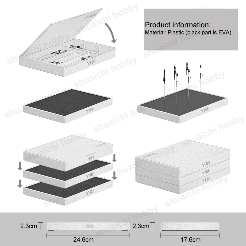 Coloring Clips Alligator Clamp Base Plug-in Board Plastic Storage Box Stackable for Miniature Model Figurine DIY Painting Tools