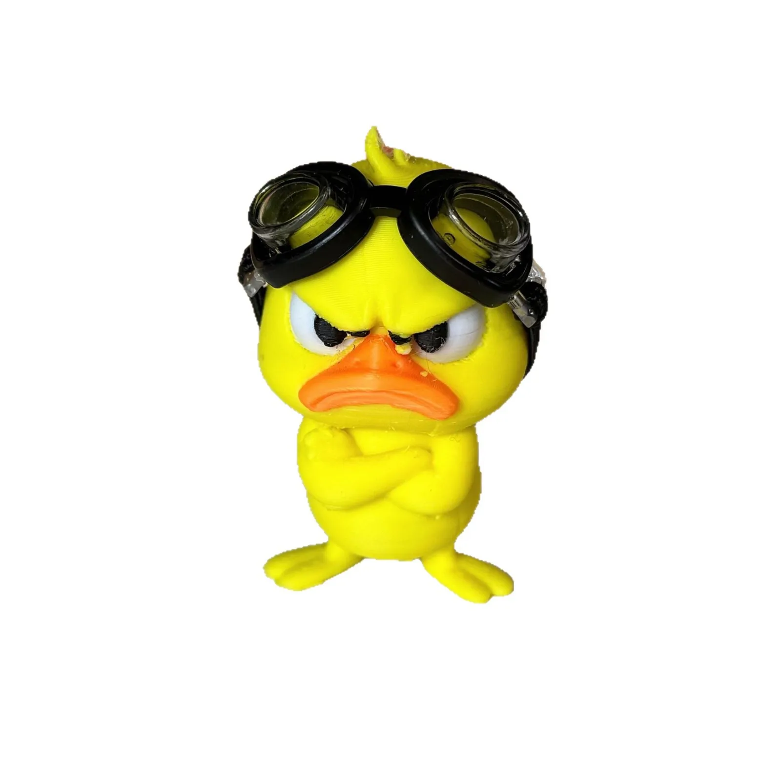 1PC Angry Hug Duck Figurine With Swim Goggles Cute Desktop Ornament Home Table Decor Holiday Party Gift Decorative Statue view 5