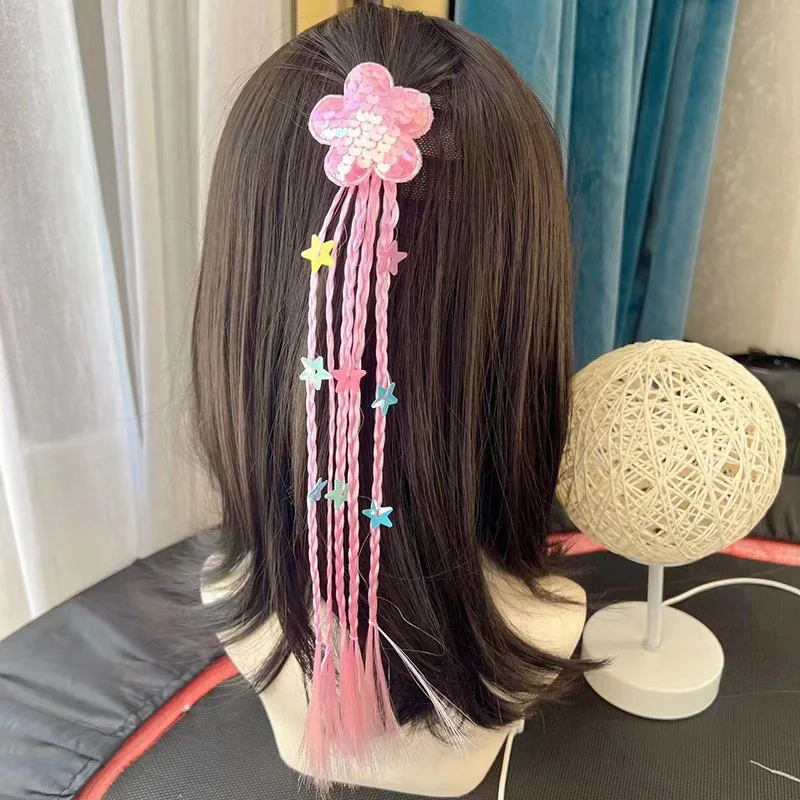 Diademas de cola de caballo con flores y mariposas para niña, bandas de goma para el pelo, accesorios para el cabello, adorno para el cabello, 1 unidad