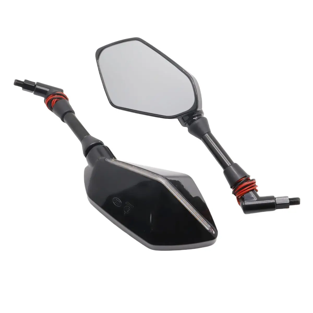 For Kawasaki NINJA Z750 Z800 Z900 Z1000 650R ER6N ER6F ER5 Rearview Mirror 10mm Motorcycle Side Mirror with LED Light