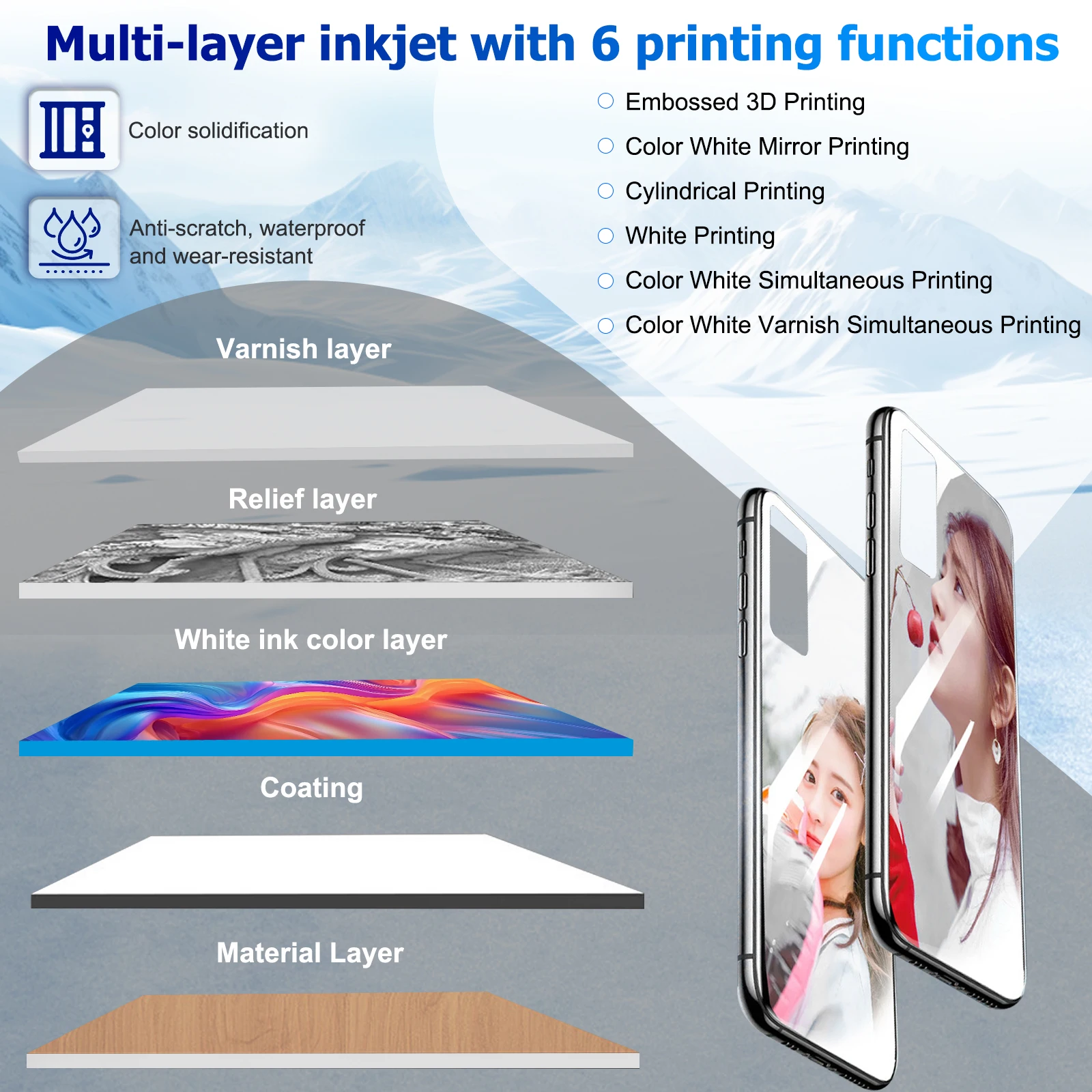 ACHI 6090 UV Printer with XP600*3 Printhead LED Flatbed Atolabelling UV Printer for Mobile Phone Case Leather Cards CD Crystal