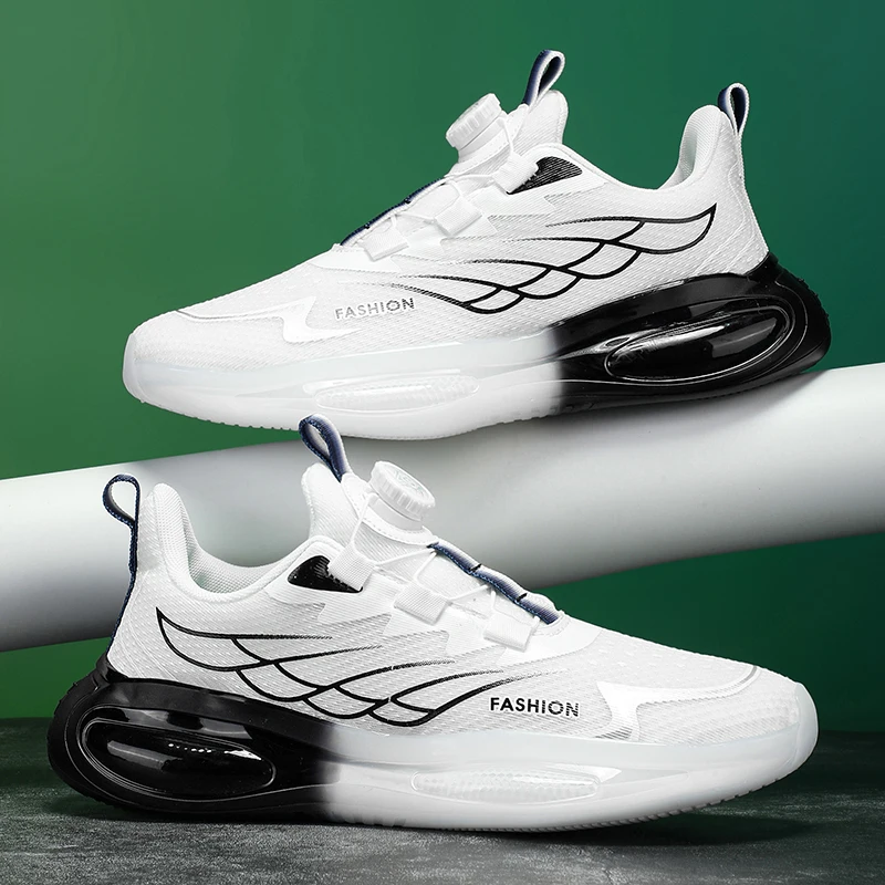

Men Sports Shoes Fashionable Rotating Buckle Lightweight Soft Sole Comfortable Outdoor Running Training Shoes For Teenagers