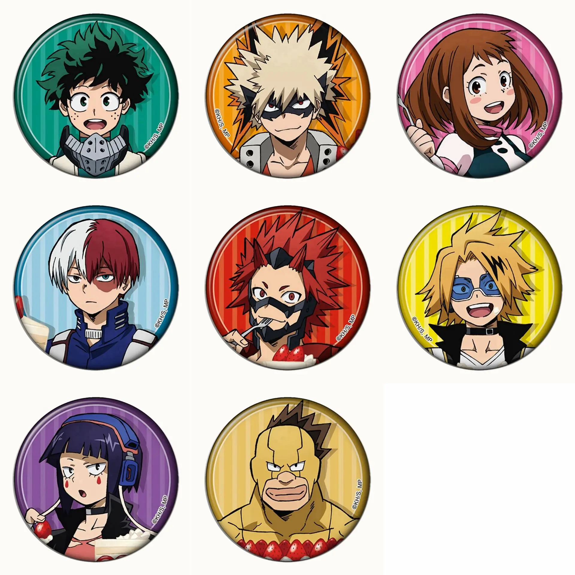 8PCS Boku no Hero Academia Badges My Hero Academia Icon Pins Anime Brooch Manga Badge Backpack Clothing Lapel Cosplay Toy Gifts