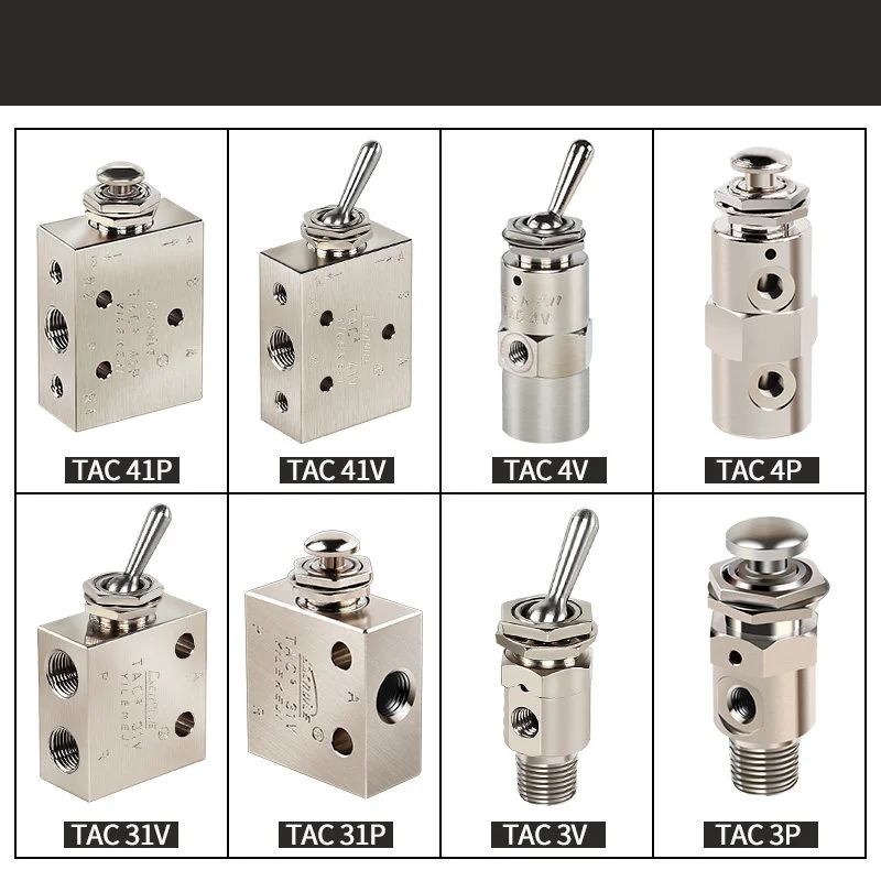 TAC Series Pneumatic Toggle Switch Valve Torsion Switch Valve Manual Push-Button Mechanical Valve TAC2-41V 41P 31V 31P 3S