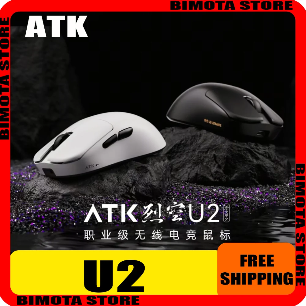 

NEW ATK U2 Mini,Ultra Wireless Gaming Mouse 44g Lightweight 3mode PAW 3950 Ultra Double 8k Custom PC Accessory E-sports Mouse