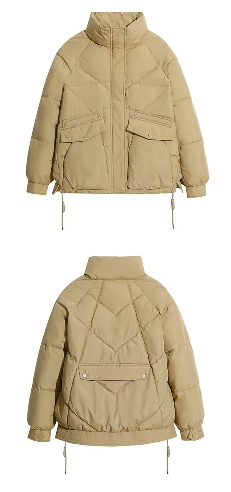 Giacca in cotone da donna stile corto 2025 Nuova versatile giacca in piumino di cotone