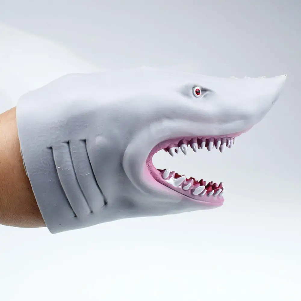 Shark Hand Puppet 2 Colors No Fading Soft No Shedding Skin Friendly Leisure Puzzle Electronic Toys 95g Elastic Hand Puppet Tpr