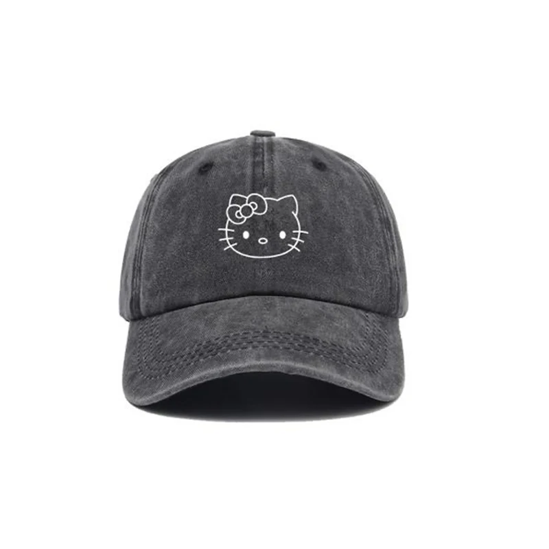 

Cool Distressed Craftsmanship Holle Kitty Baseball Cap Harajuku Accessories Hat Kawaii Pink Peaked Cap Cartoon Hat Charm Gift