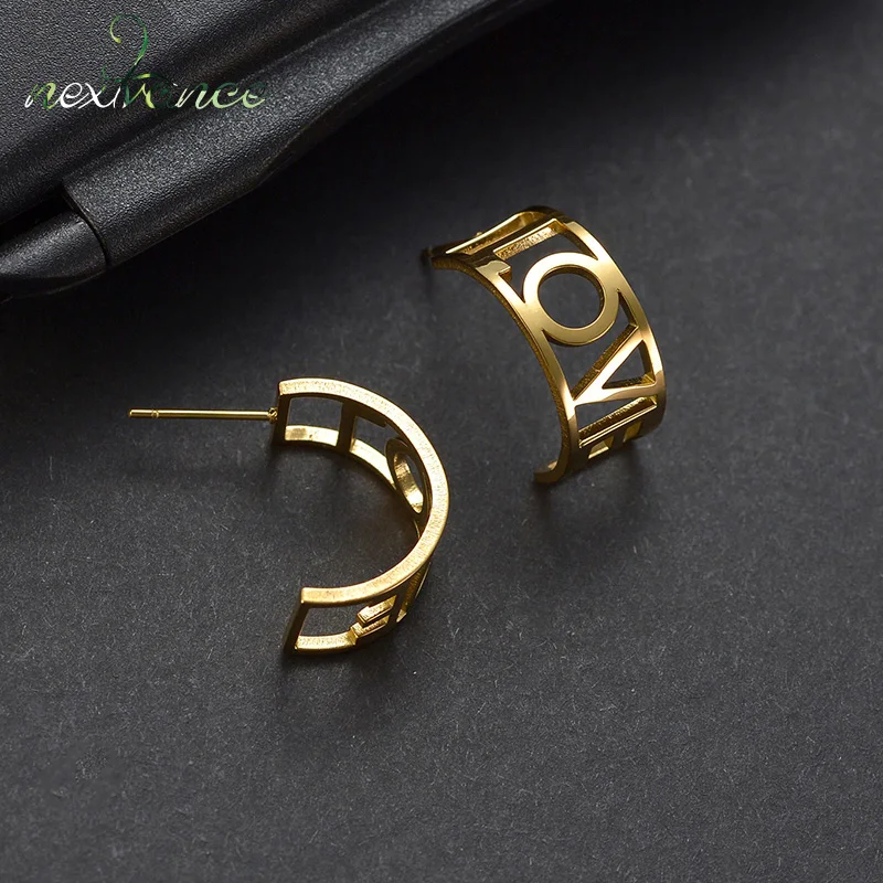 

Nextvance Custom Name Earring Ear Studs Stainless Steel Personalized Nameplate Earrings for Women Love Creativity Jewelry Gift