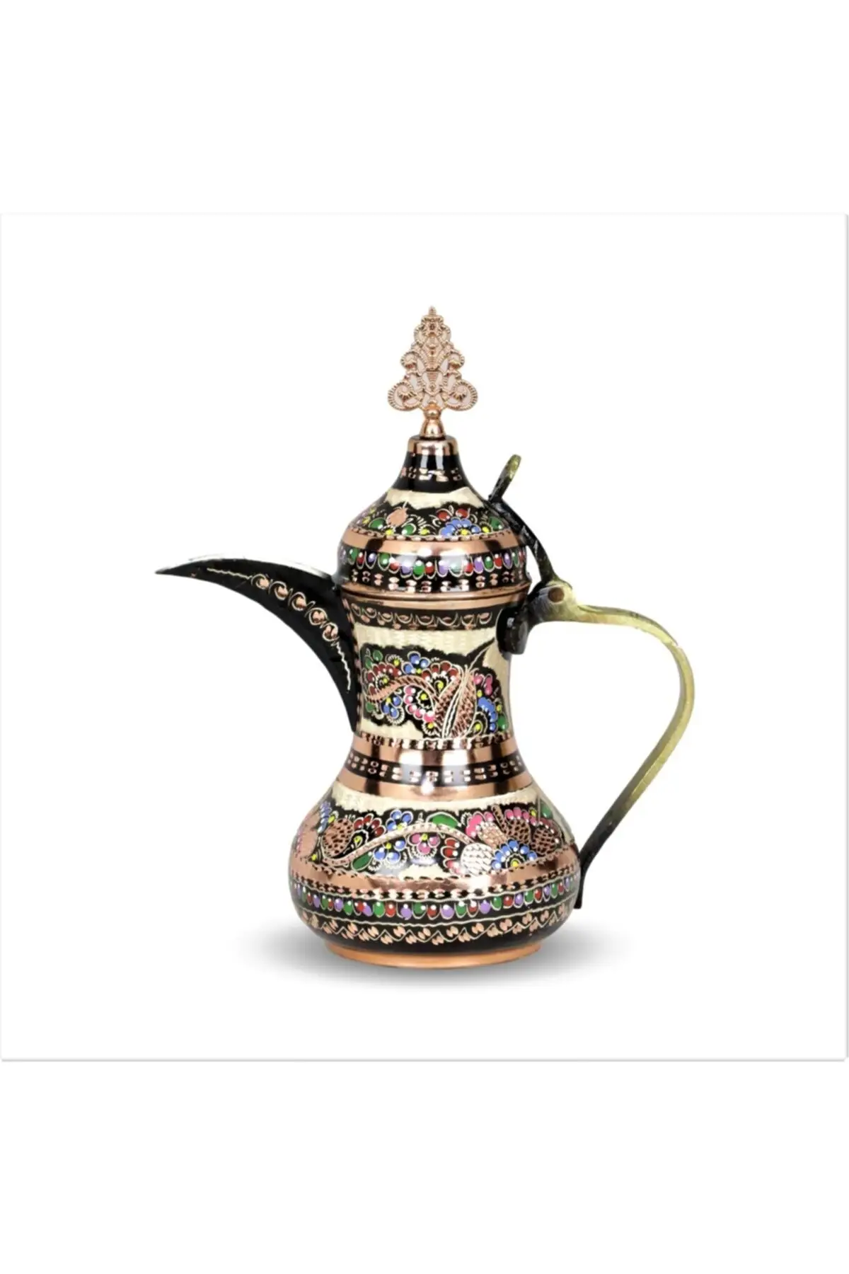 

DOLBOVI rose flower Mırra medium size copper arabic teapot milk 700 Ml Cooper Tea Pots Handmade