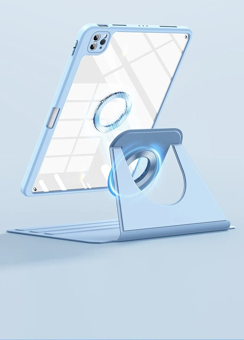 Für iPad 11 10,9 10,2 9,7 Zoll Magnetische Abnehmbare Acryl 720° Drehbare Stoßfeste Schutzhülle mit Schlaf-Wach-Funktion – Detail 9
