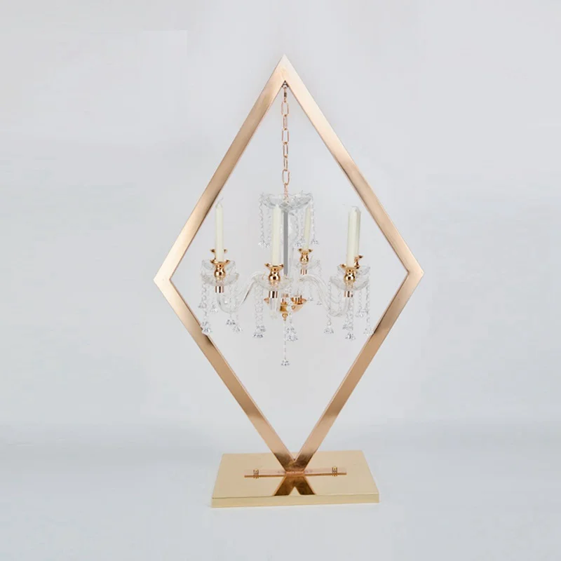 

Popular trendy design metal vintage gold chandelier candelabra metal candle holder candlestick holders wedding table gold decor